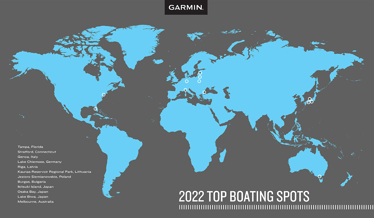 داده های گارمین بهترین نقاط قایق سواری در سال 2022 را نشان می دهد